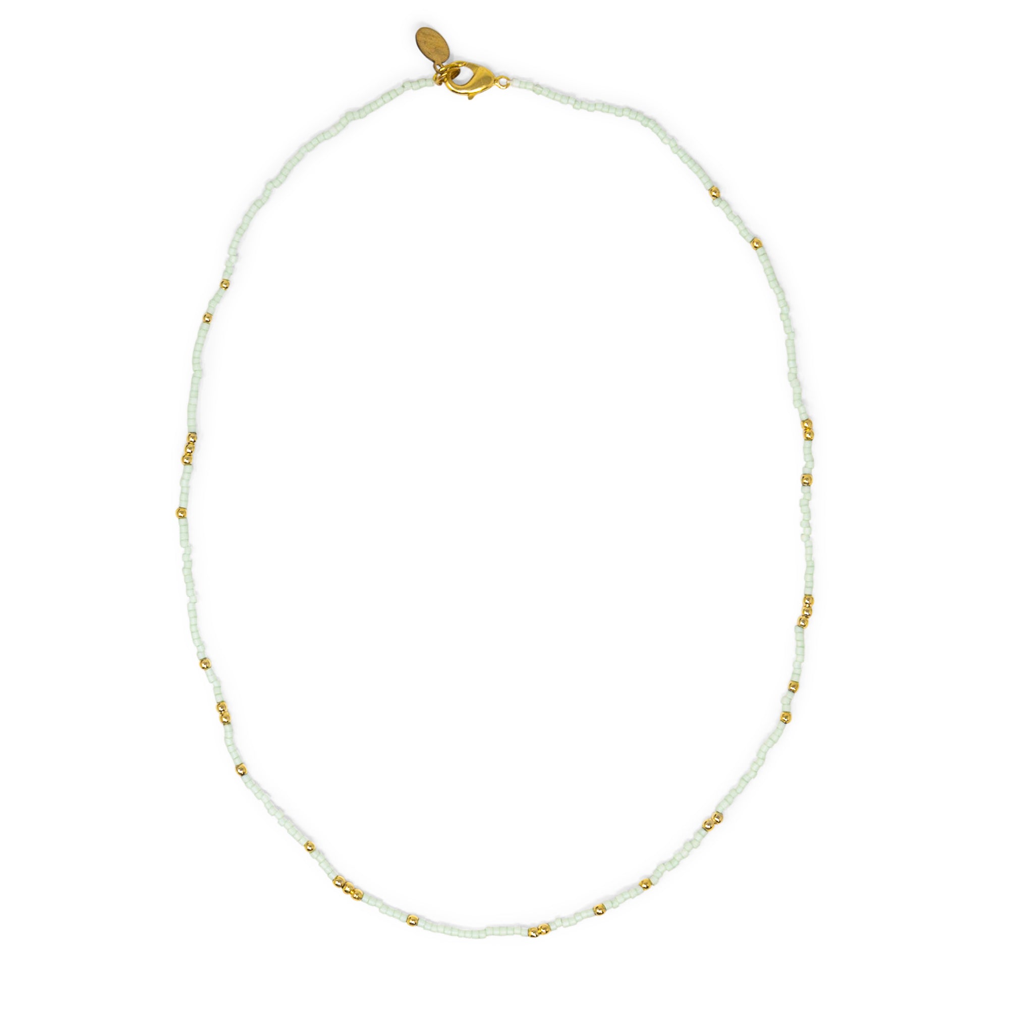 Cucumber & Gold Bead Necklace