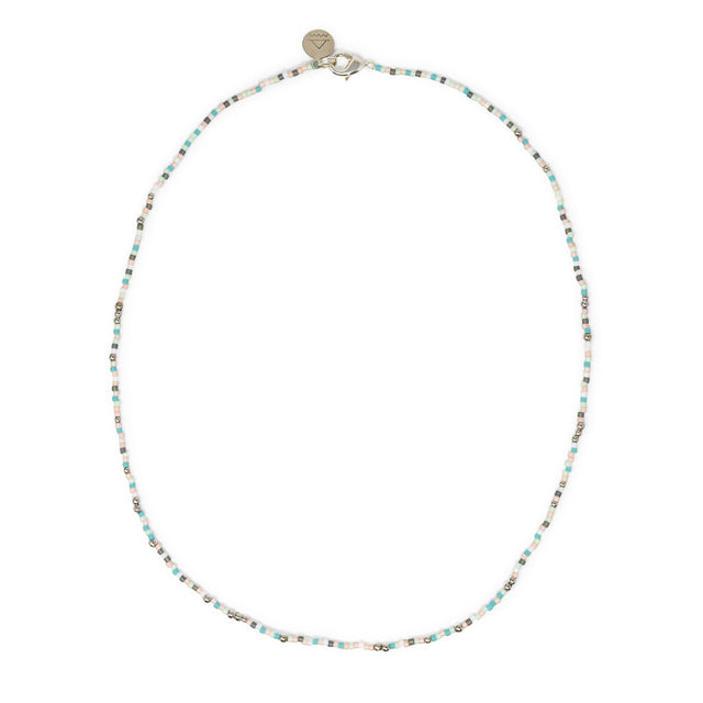 Dessert Sunset & Silver Bead Necklace