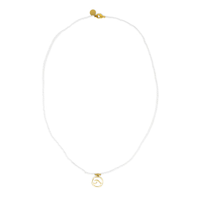 White & Gold Wave Charm