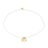 White & Gold Wave Charm