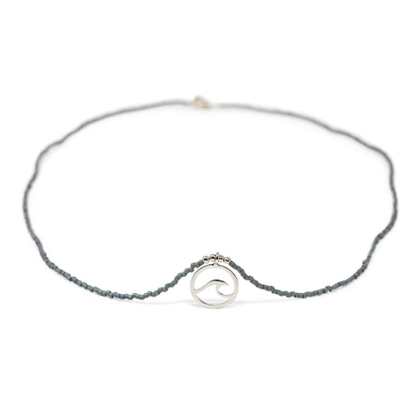 Denim & Silver Wave Charm