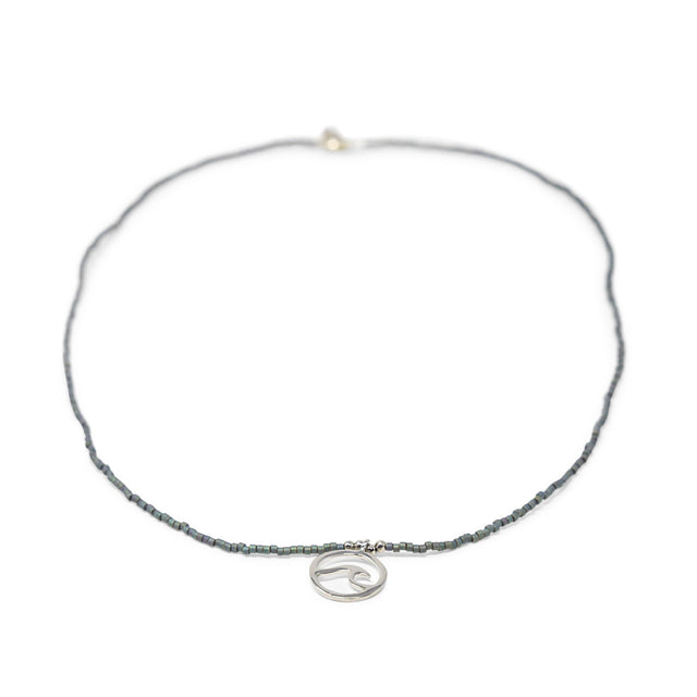 Denim & Silver Wave Charm