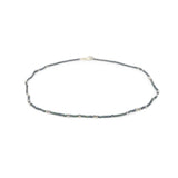 Denim & Silver Bead Necklace