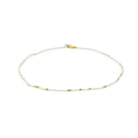 Cucumber & Gold Bead Necklace