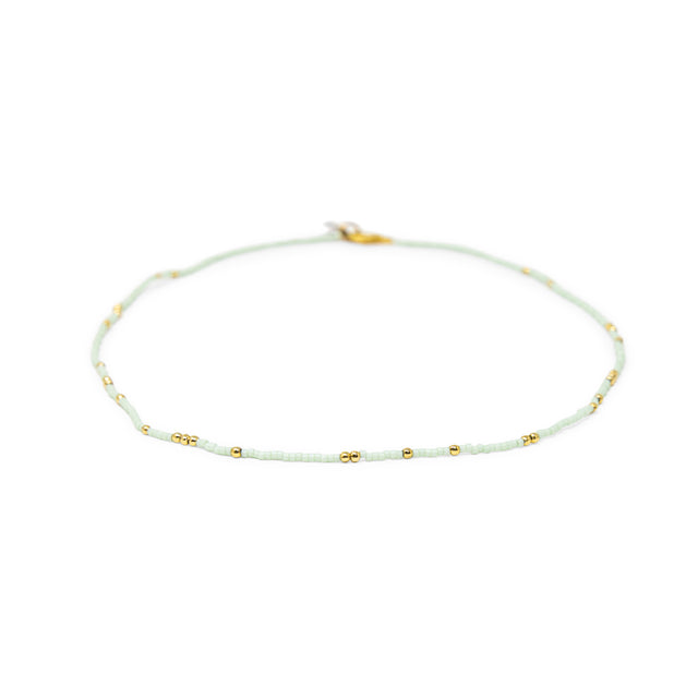 Cucumber & Gold Bead Necklace