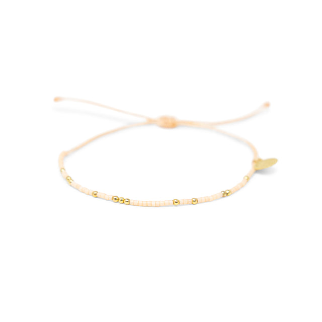 Peachy & Gold Bead Bracelet