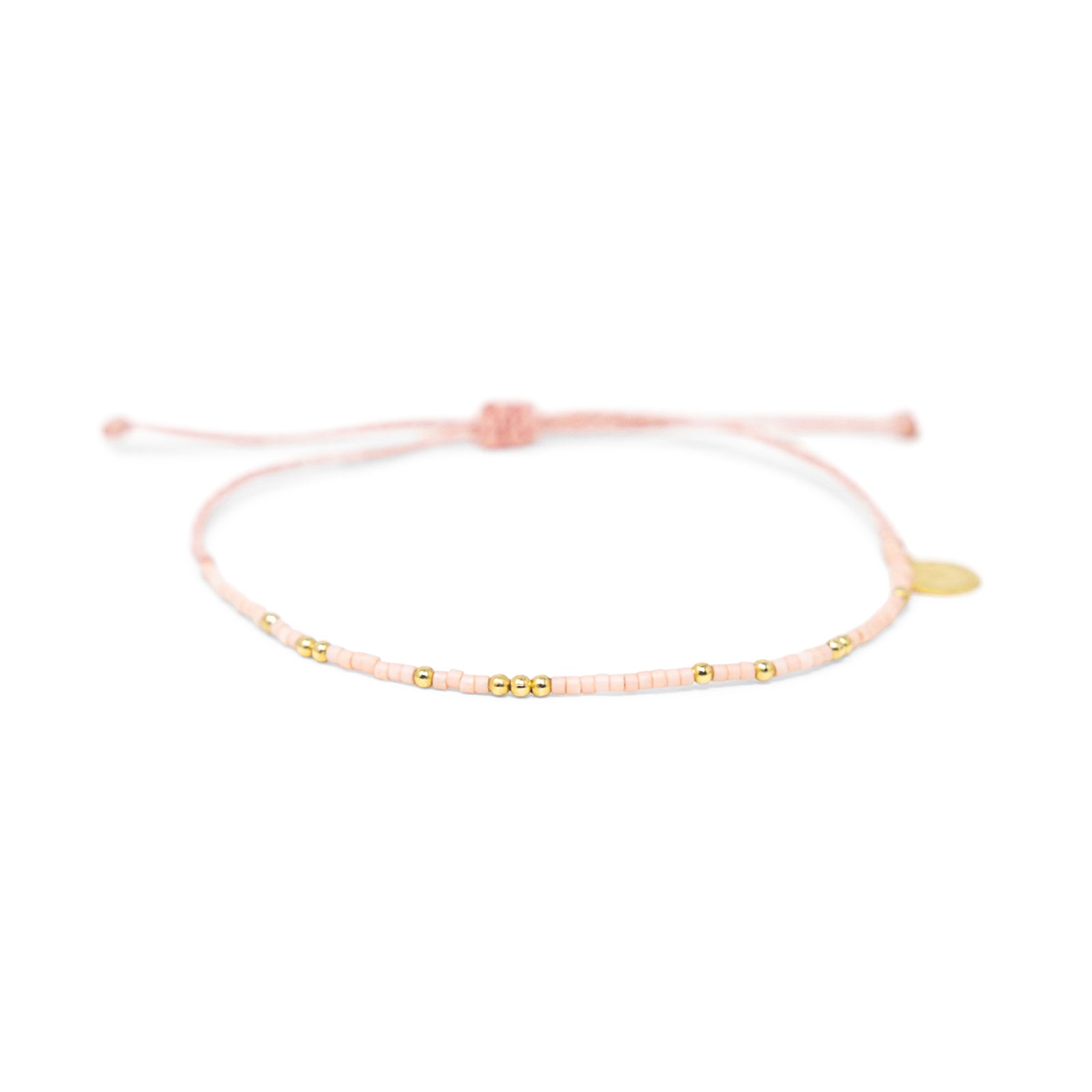 Coral & Gold Bead Bracelet