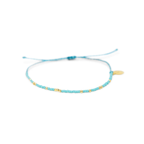 Teal & Gold Bead Bracelet