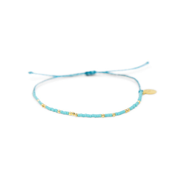 Teal & Gold Bead Bracelet