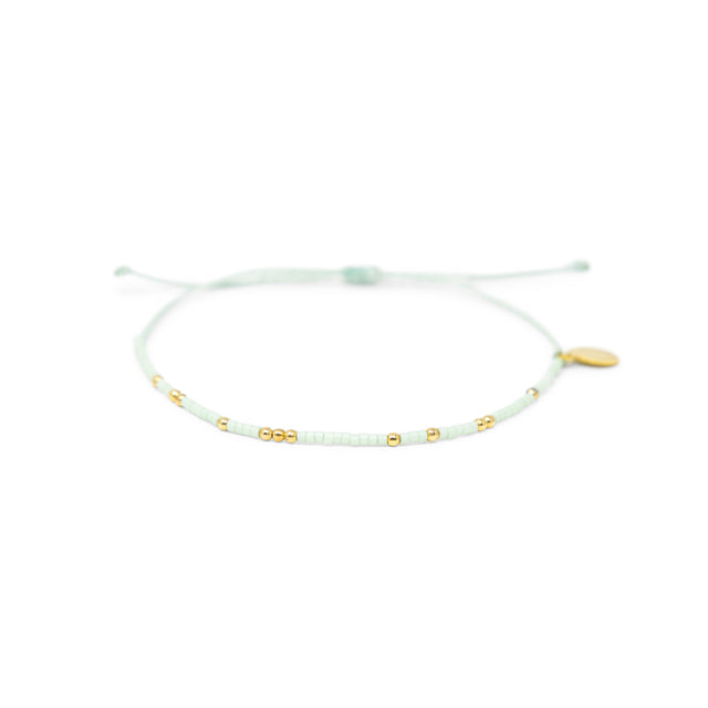 Cucumber & Gold Bead Bracelet