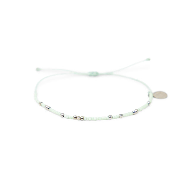 Cucumber & Silver Bead Bracelet