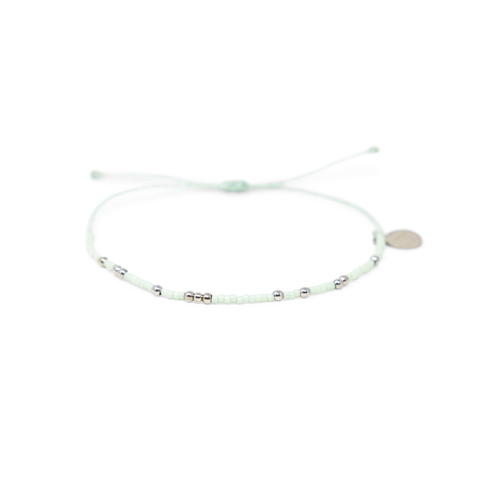 Cucumber & Silver Bead Bracelet