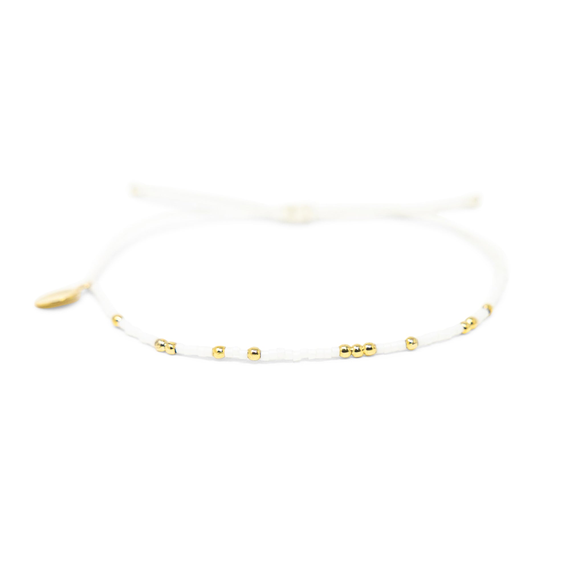 White & Gold Bead Bracelet