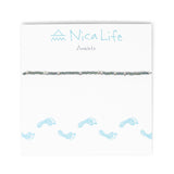 Denim & Silver Bead Anklet