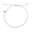 Mint & Silver Bead Anklet on White