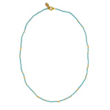 Teal & Gold Bead Necklace
