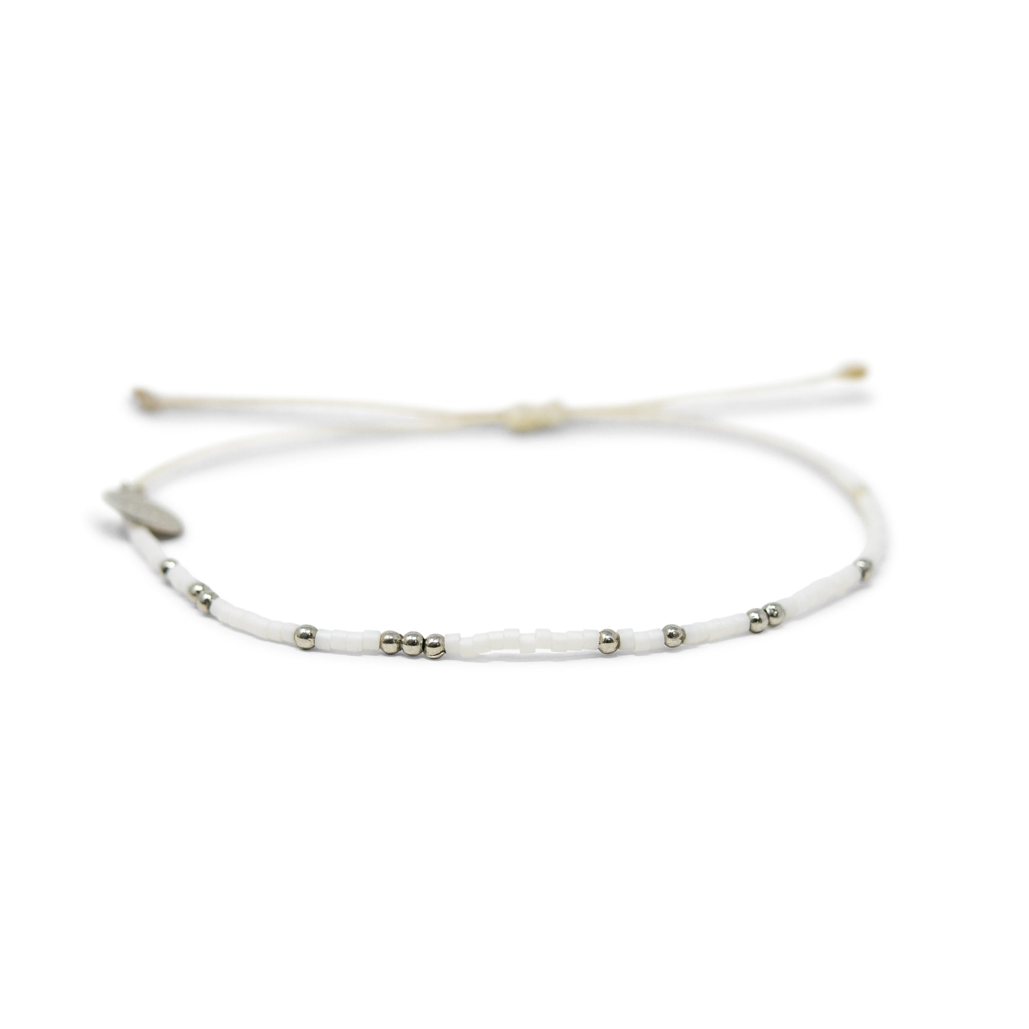 White & Silver Bead Bracelet