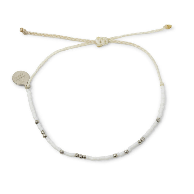 White & Silver Bead Bracelet