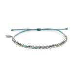 Teal & Silver Bead Alternating Bracelet