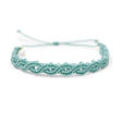 Light Teal Macrame Anklet on White
