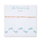 Coral & Gold Bead Anklet