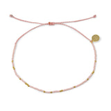 Coral & Gold Bead Anklet