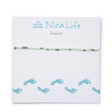 Cucumber & Silver Bead Anklet