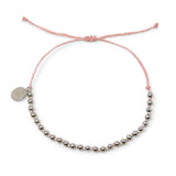 Coral & Silver Bead Alternating Bracelet