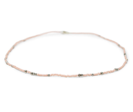 Coral & Silver Bead Necklace