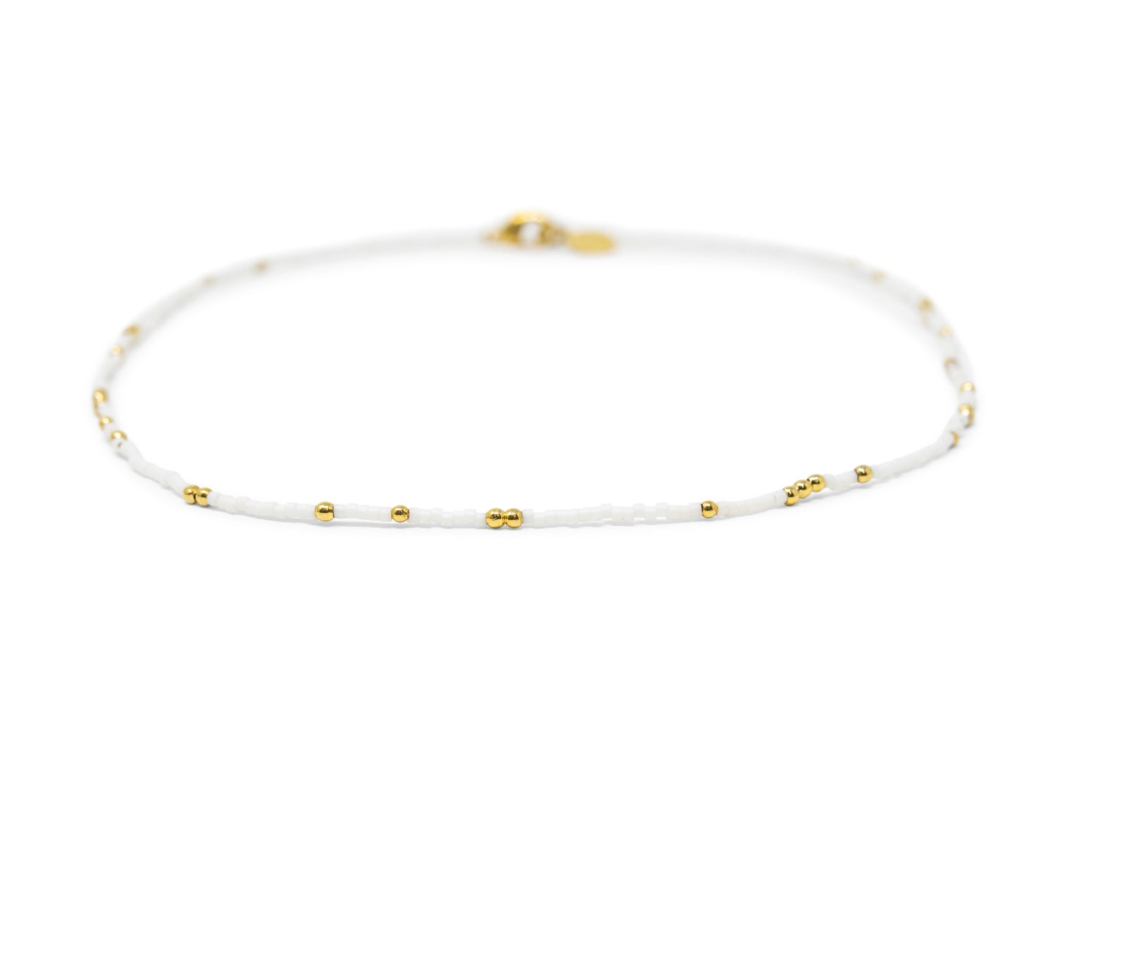 White & Gold Bead Necklace