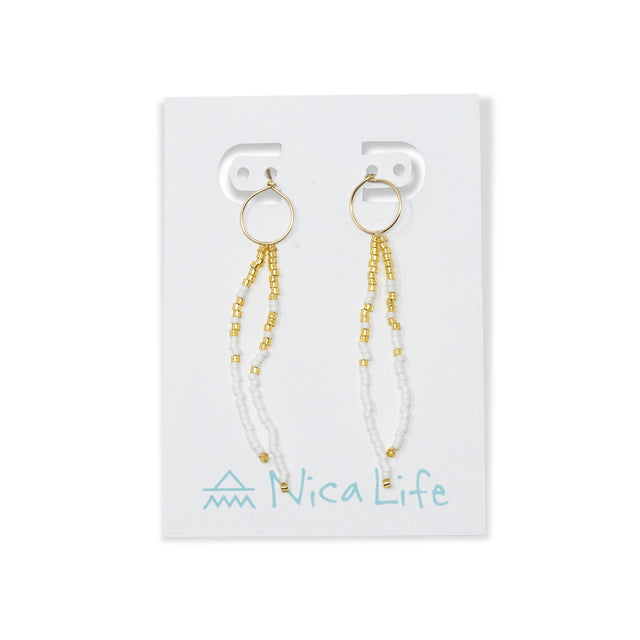 White & Gold Surfer Dangles