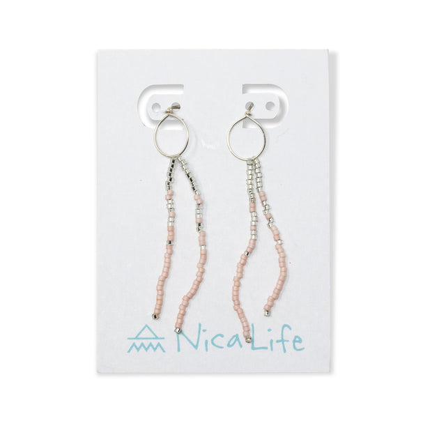 Coral & Silver Surf Dangles