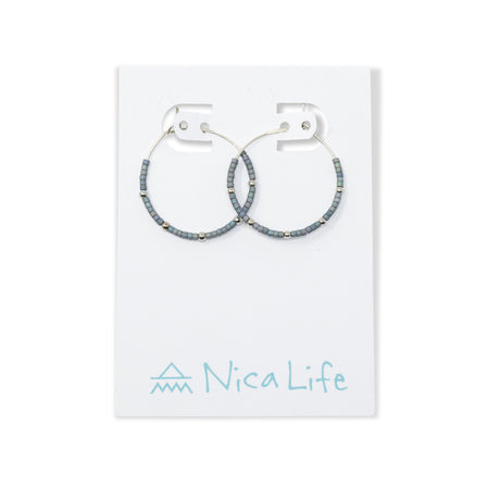 Denim & Silver Hoops