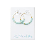 Cali Surfer Aqua & Gold Hoops