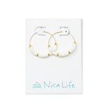 Cali Surfer White & Gold Hoops