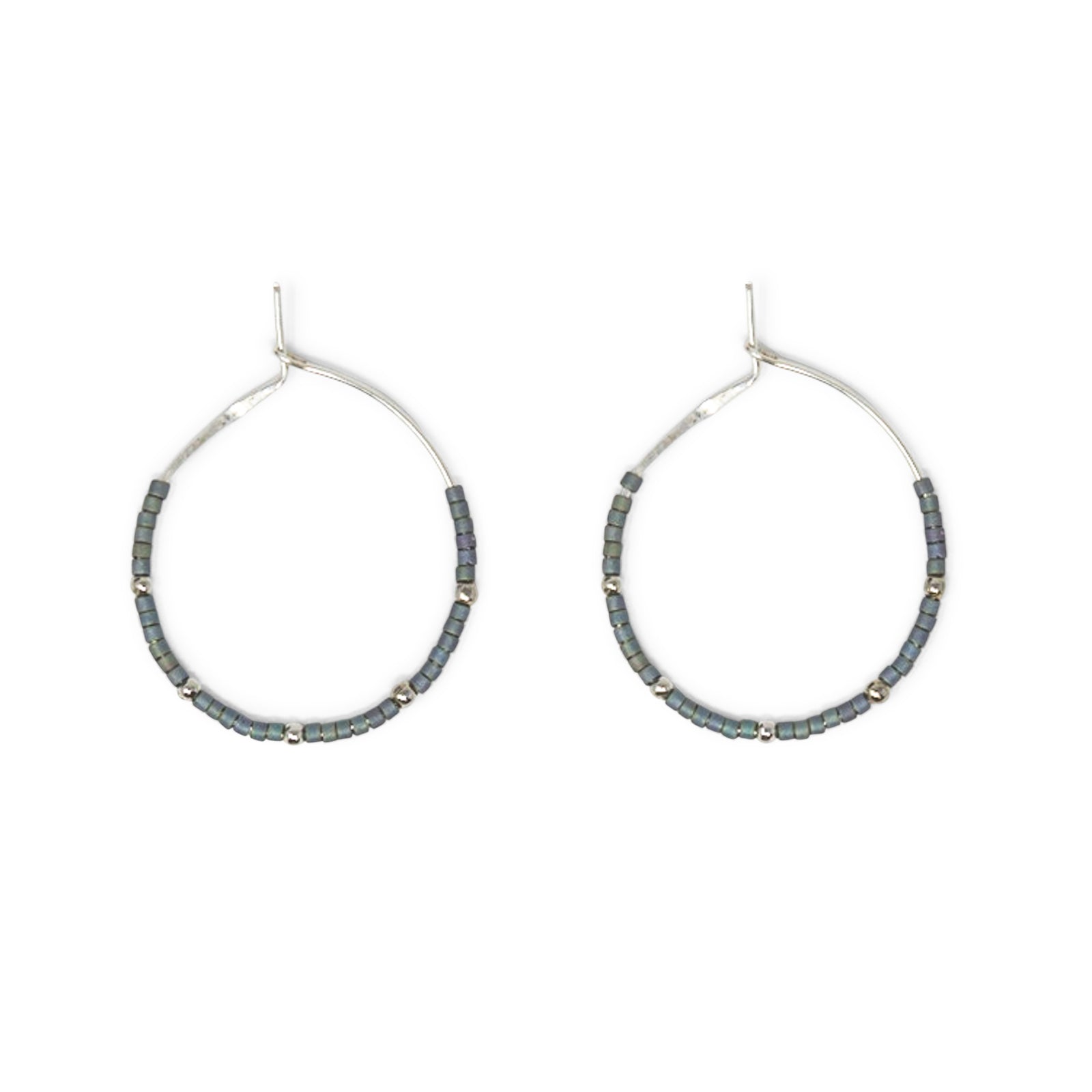 Denim & Silver Hoops