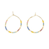 Field of Flowers - Seed Bead Hoops, Wildflower Colors in Gold