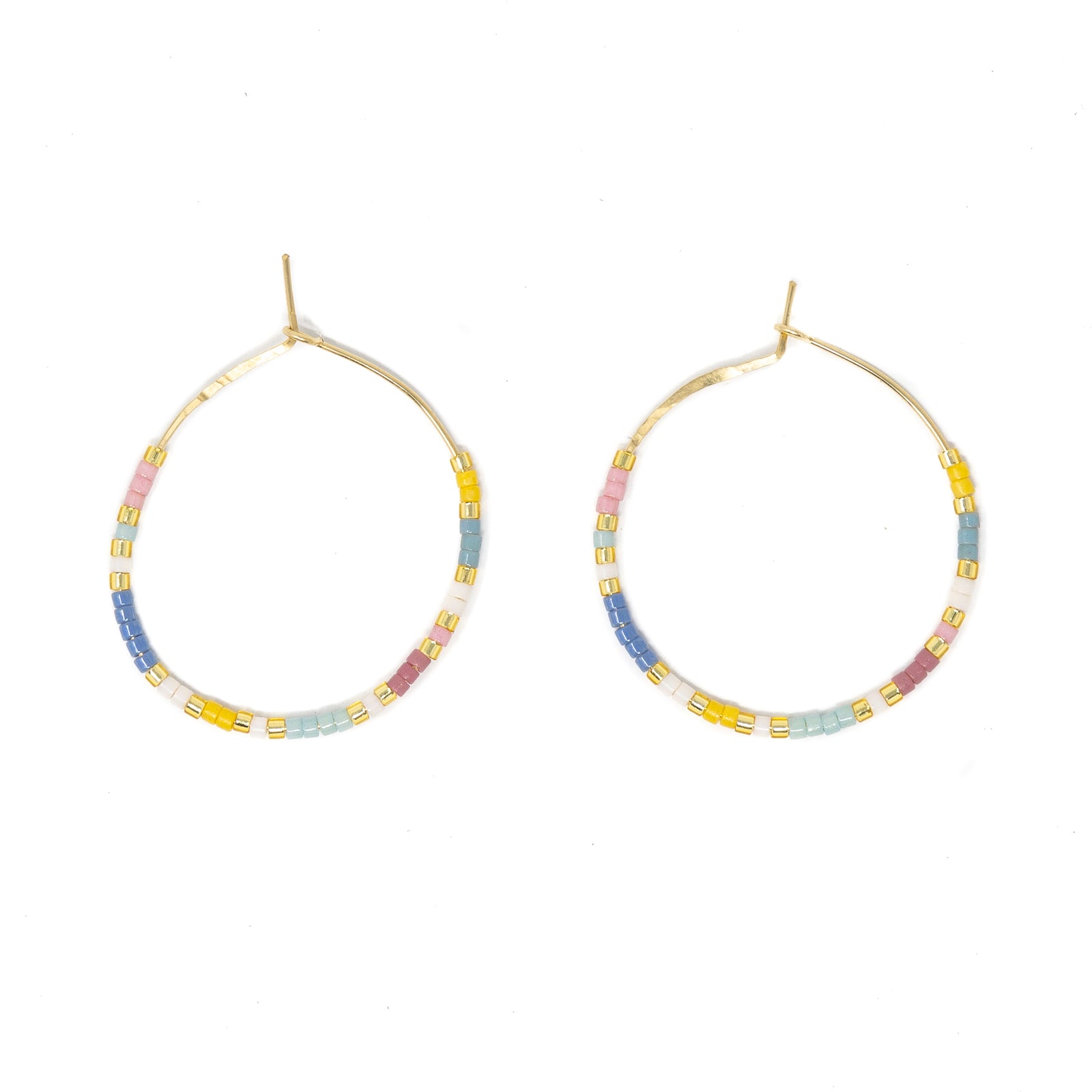 Field of Flowers - Seed Bead Hoops, Wildflower Colors in Gold