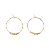 Gold Beaded Hoops