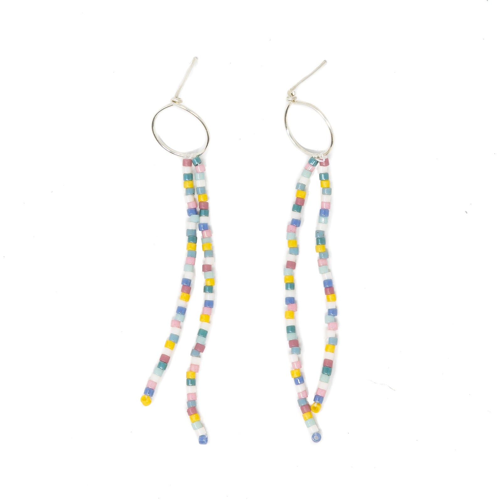 Wildflower Meadow - Surfer Dangles,Wildflower Colors in Silver