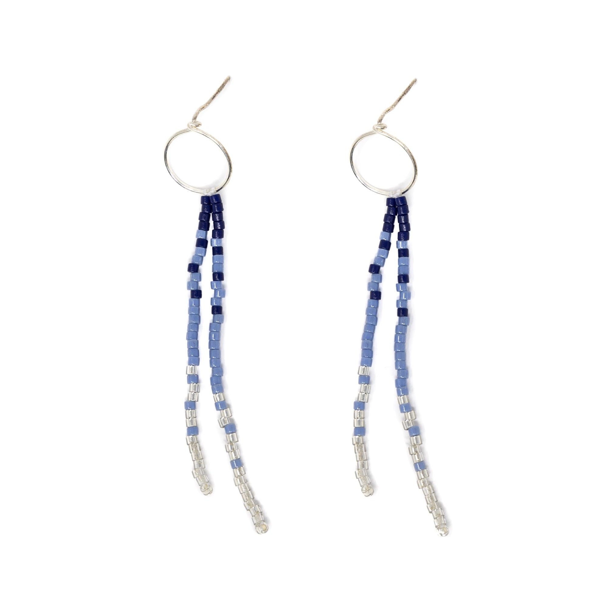 Blues - Surfer Dangles,Wildflower Colors in Silver