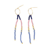 Pink & Blue - Surfer Dangles,Wildflower Colors in Gold