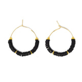 Black - Cali Surfer Hoop Earrings in Gold