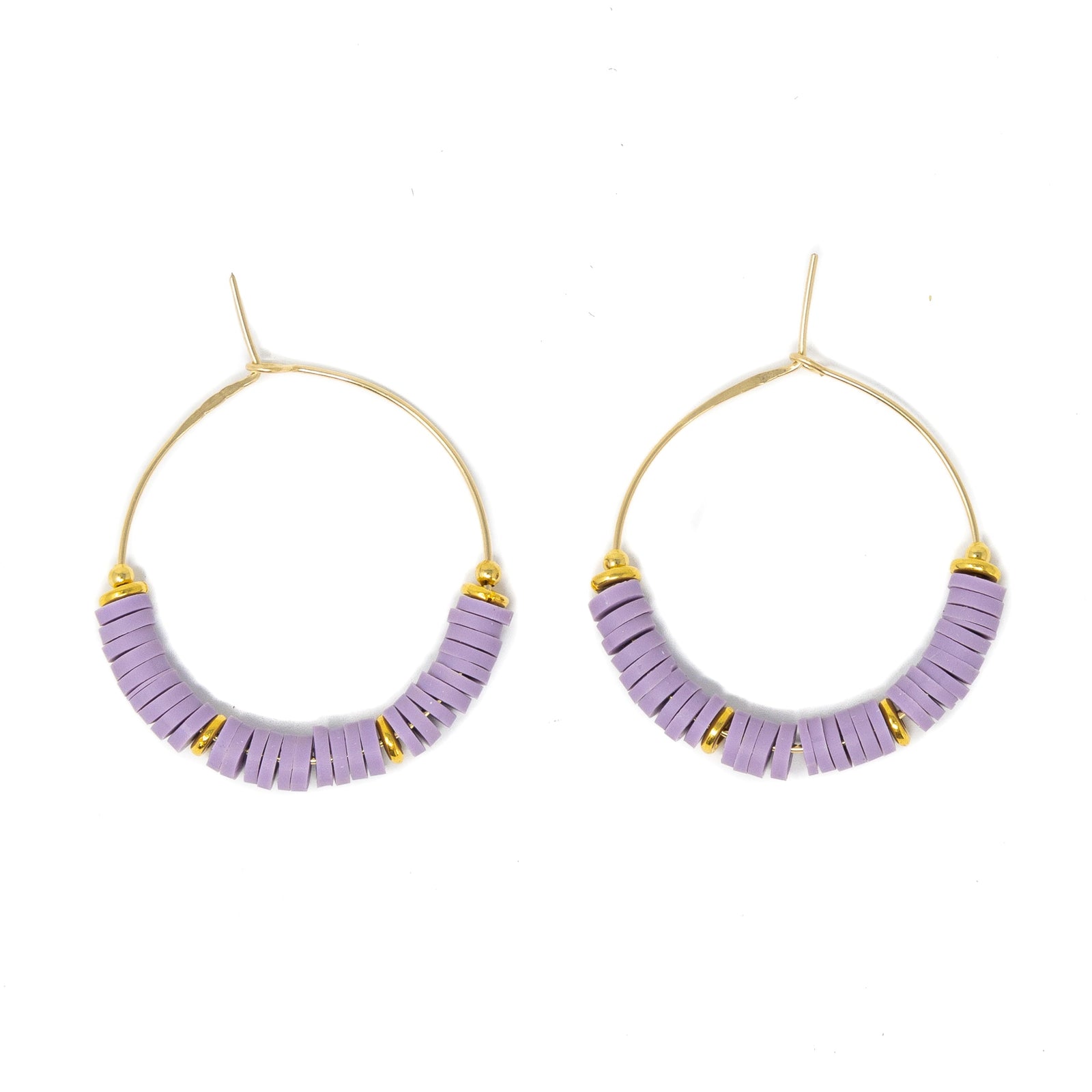 Plum  - Cali Surfer Hoop Earrings in Gold