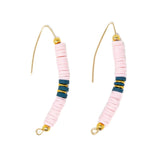 Pink & Navy - Cali Surfer Drops Earrings in Gold