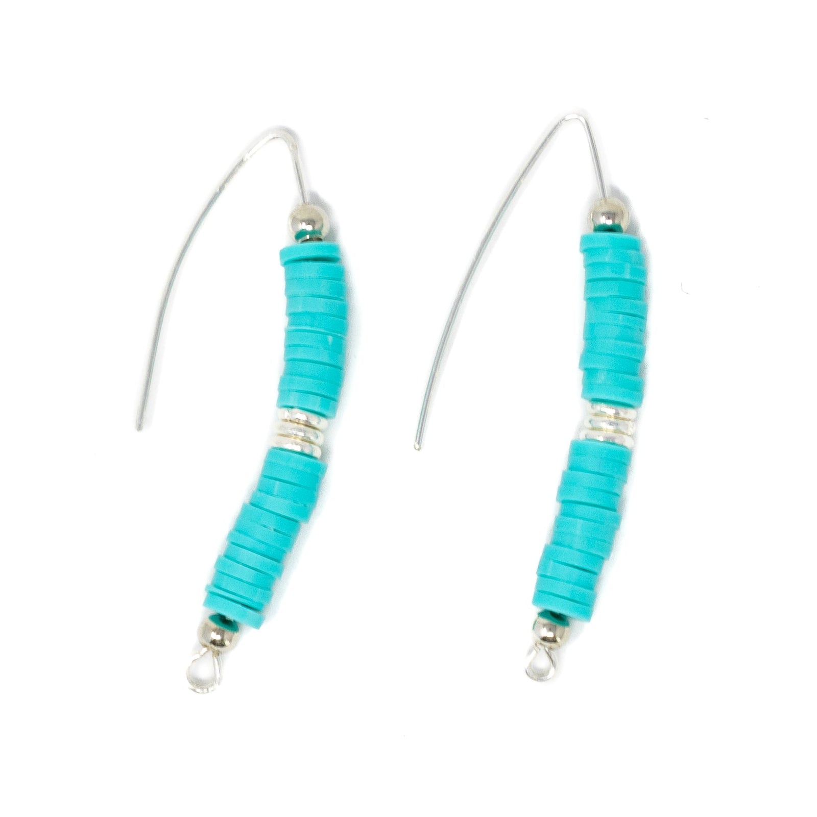 Teal - Cali Surfer Drops Earrings in Silver
