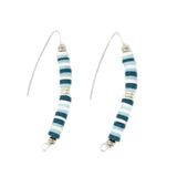 Navy, Aqua Multi - Cali Surfer Drops Earrings in Silver