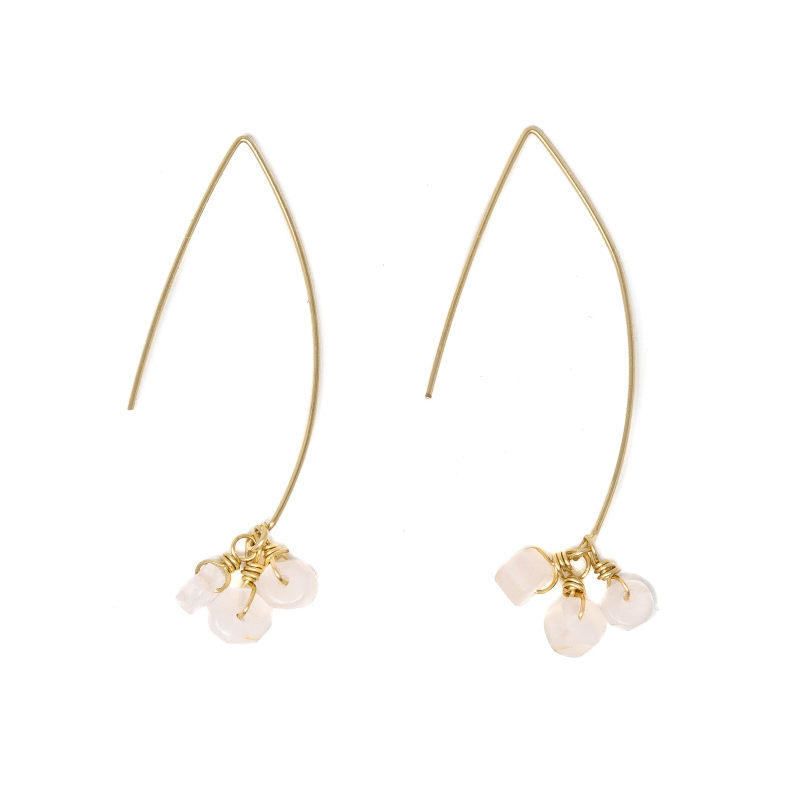 Rose Quartz - Intention & Healing Earrings in Gold