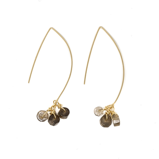 Smokey Quartz - Intention & Healing Earrings in Gold