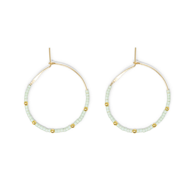 Cucumber & Gold Hoops